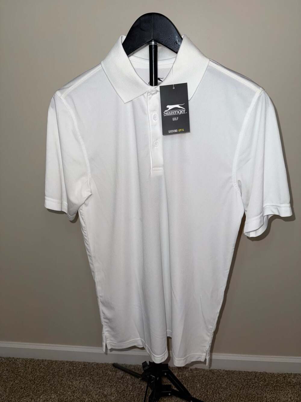 Slazenger Men's Golf UPF 15 Polo Shirt White Size Small